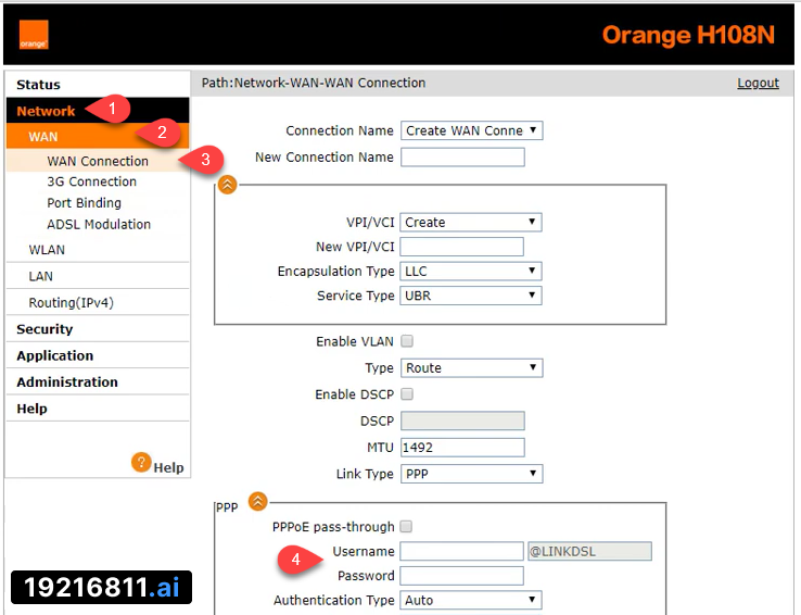 ضبط الإعدادات وتشغيل الأنترنت راوتر H108N