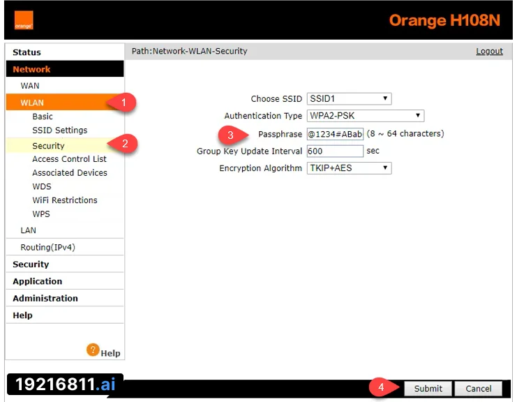 تغيير كلمة سر شبكة Wi-Fi راوتر Orange